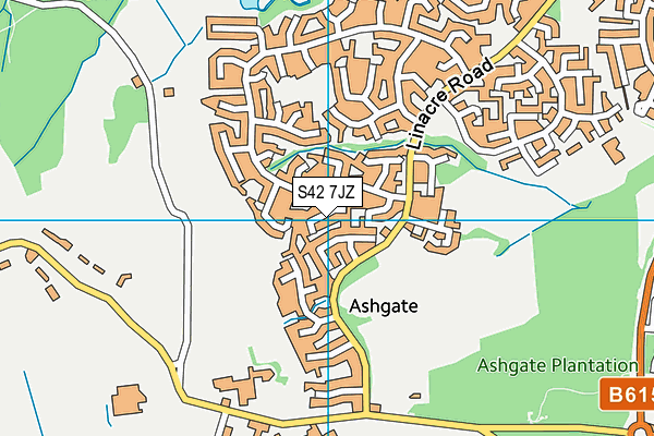 S42 7JZ map - OS VectorMap District (Ordnance Survey)