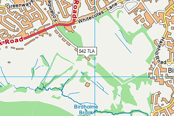 S42 7LA map - OS VectorMap District (Ordnance Survey)