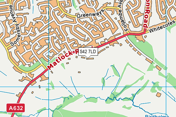 S42 7LD map - OS VectorMap District (Ordnance Survey)
