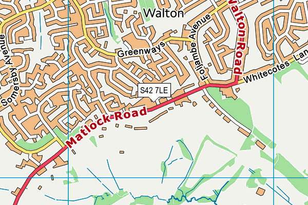 S42 7LE map - OS VectorMap District (Ordnance Survey)