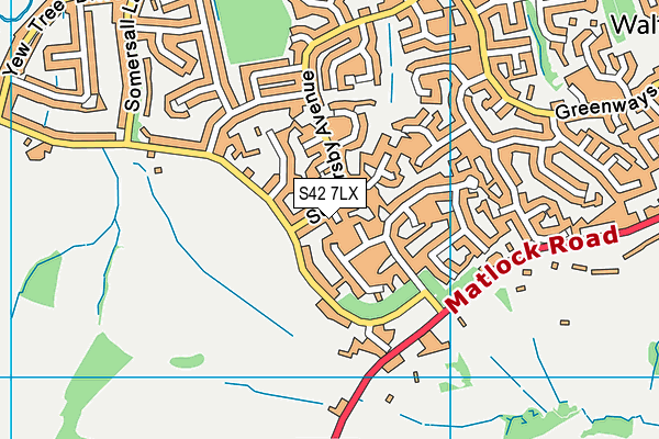 S42 7LX map - OS VectorMap District (Ordnance Survey)
