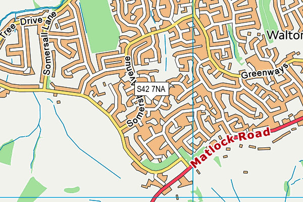 S42 7NA map - OS VectorMap District (Ordnance Survey)