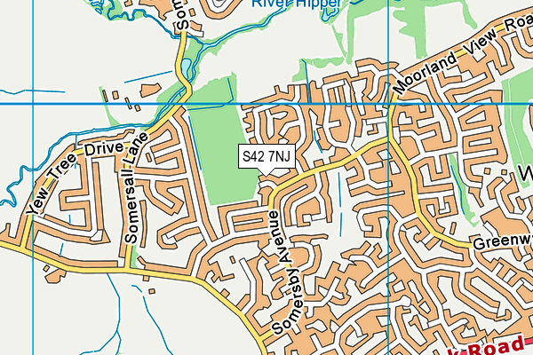 S42 7NJ map - OS VectorMap District (Ordnance Survey)