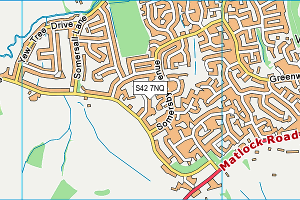 S42 7NQ map - OS VectorMap District (Ordnance Survey)