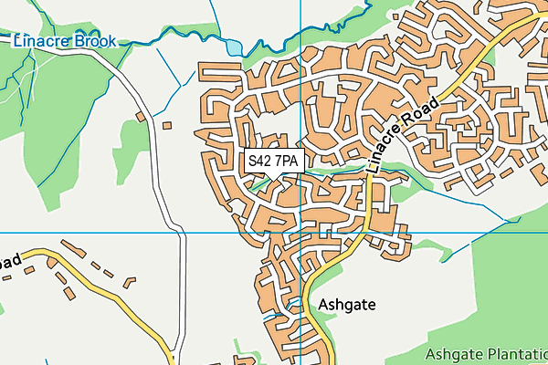 S42 7PA map - OS VectorMap District (Ordnance Survey)