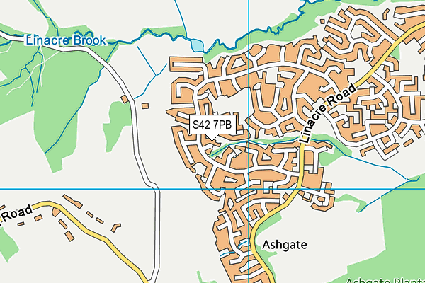 S42 7PB map - OS VectorMap District (Ordnance Survey)