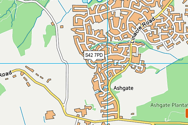 S42 7PD map - OS VectorMap District (Ordnance Survey)