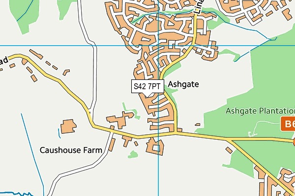 S42 7PT map - OS VectorMap District (Ordnance Survey)