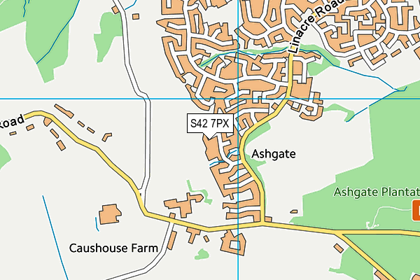 S42 7PX map - OS VectorMap District (Ordnance Survey)