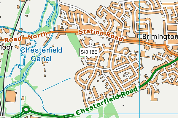 S43 1BE map - OS VectorMap District (Ordnance Survey)