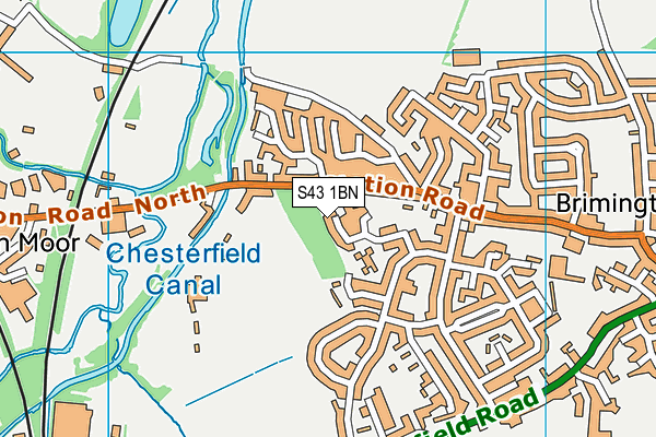 S43 1BN map - OS VectorMap District (Ordnance Survey)