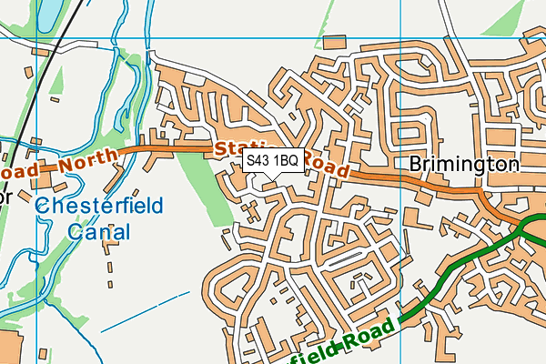 S43 1BQ map - OS VectorMap District (Ordnance Survey)