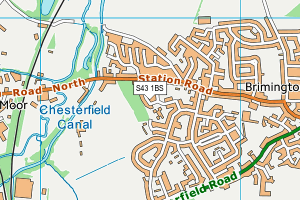 S43 1BS map - OS VectorMap District (Ordnance Survey)