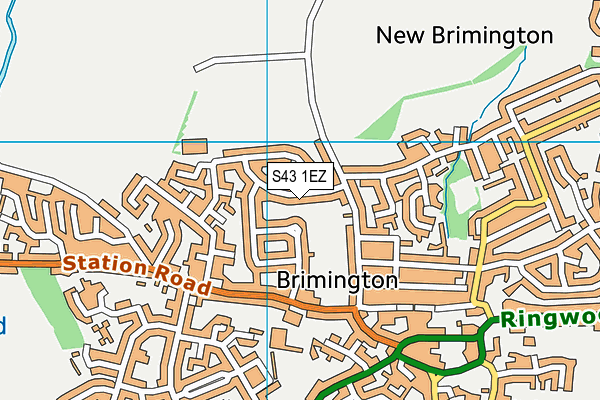 S43 1EZ map - OS VectorMap District (Ordnance Survey)
