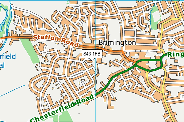 S43 1FB map - OS VectorMap District (Ordnance Survey)