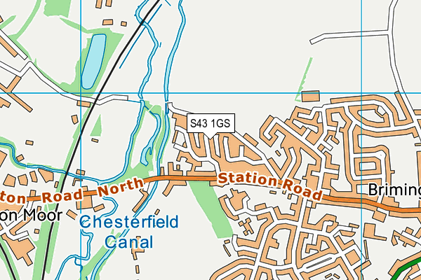 S43 1GS map - OS VectorMap District (Ordnance Survey)