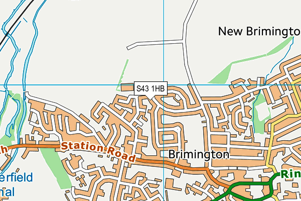 S43 1HB map - OS VectorMap District (Ordnance Survey)