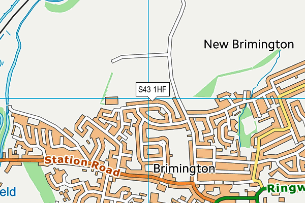 S43 1HF map - OS VectorMap District (Ordnance Survey)