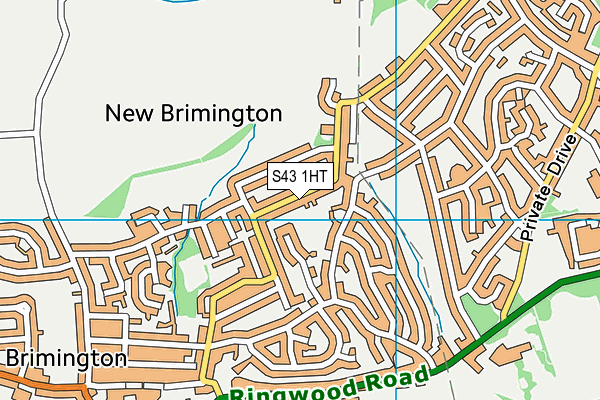 S43 1HT map - OS VectorMap District (Ordnance Survey)