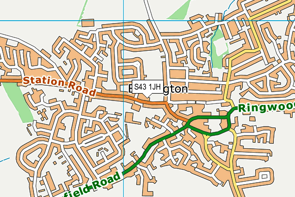 S43 1JH map - OS VectorMap District (Ordnance Survey)