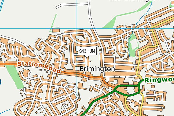 S43 1JN map - OS VectorMap District (Ordnance Survey)