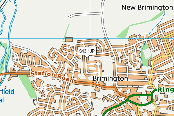 S43 1JP map - OS VectorMap District (Ordnance Survey)