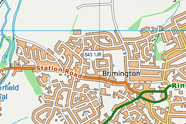 S43 1JR map - OS VectorMap District (Ordnance Survey)