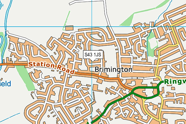 S43 1JS map - OS VectorMap District (Ordnance Survey)