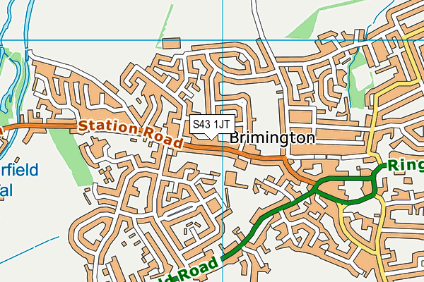 S43 1JT map - OS VectorMap District (Ordnance Survey)