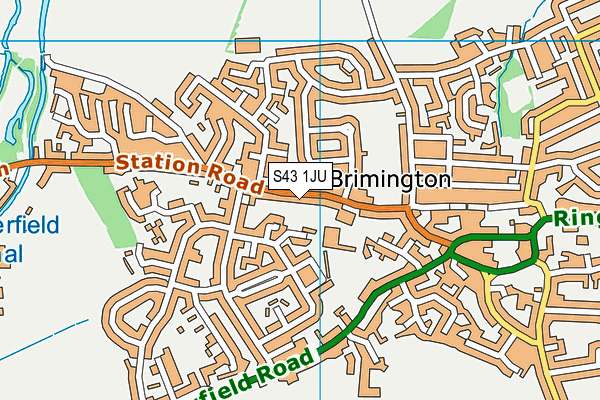 S43 1JU map - OS VectorMap District (Ordnance Survey)