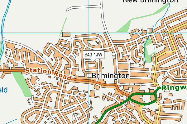 S43 1JW map - OS VectorMap District (Ordnance Survey)