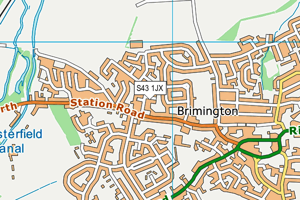 S43 1JX map - OS VectorMap District (Ordnance Survey)