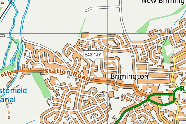S43 1JY map - OS VectorMap District (Ordnance Survey)