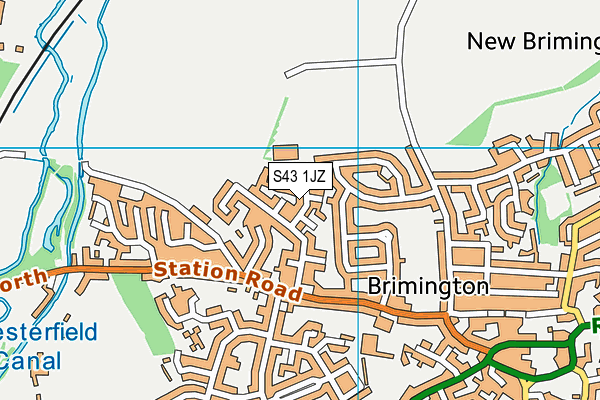 S43 1JZ map - OS VectorMap District (Ordnance Survey)