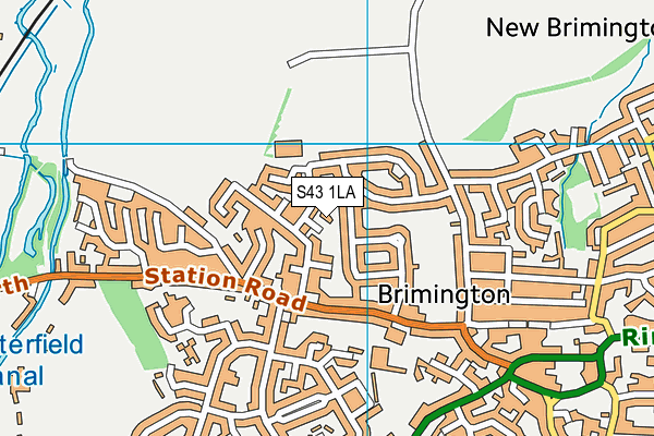S43 1LA map - OS VectorMap District (Ordnance Survey)