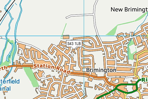S43 1LB map - OS VectorMap District (Ordnance Survey)