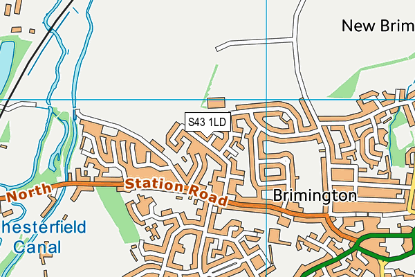 S43 1LD map - OS VectorMap District (Ordnance Survey)