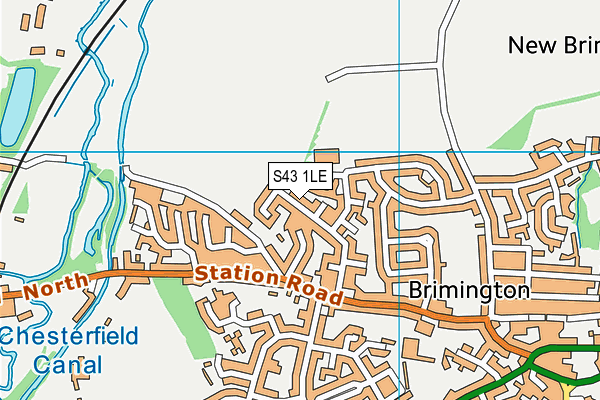 S43 1LE map - OS VectorMap District (Ordnance Survey)