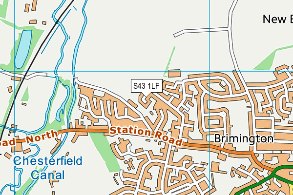 S43 1LF map - OS VectorMap District (Ordnance Survey)