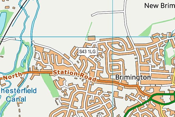 S43 1LG map - OS VectorMap District (Ordnance Survey)