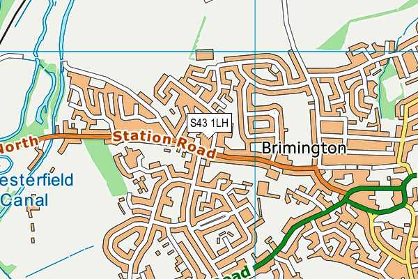 S43 1LH map - OS VectorMap District (Ordnance Survey)