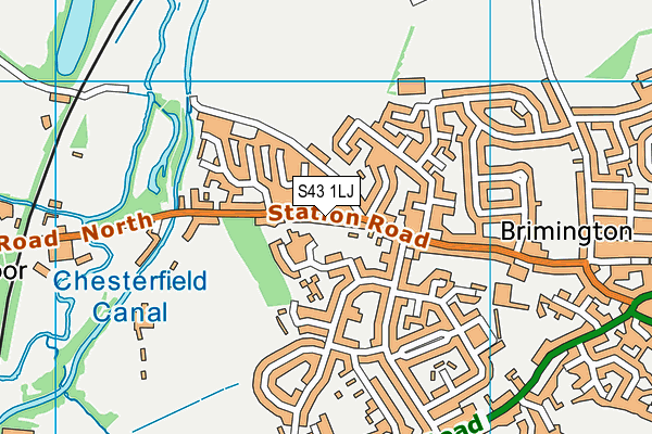 S43 1LJ map - OS VectorMap District (Ordnance Survey)