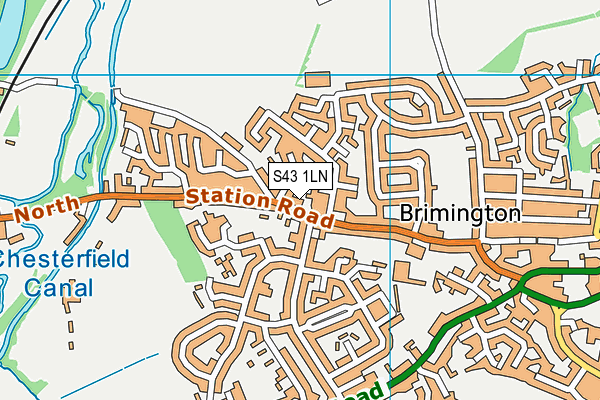 S43 1LN map - OS VectorMap District (Ordnance Survey)