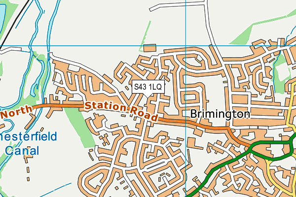 S43 1LQ map - OS VectorMap District (Ordnance Survey)