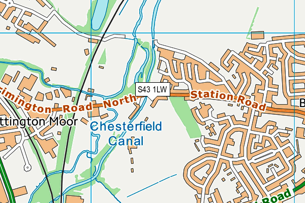 S43 1LW map - OS VectorMap District (Ordnance Survey)