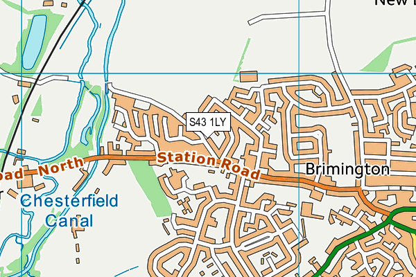 S43 1LY map - OS VectorMap District (Ordnance Survey)