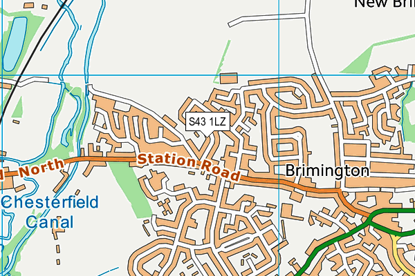 S43 1LZ map - OS VectorMap District (Ordnance Survey)