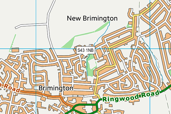 S43 1NB map - OS VectorMap District (Ordnance Survey)
