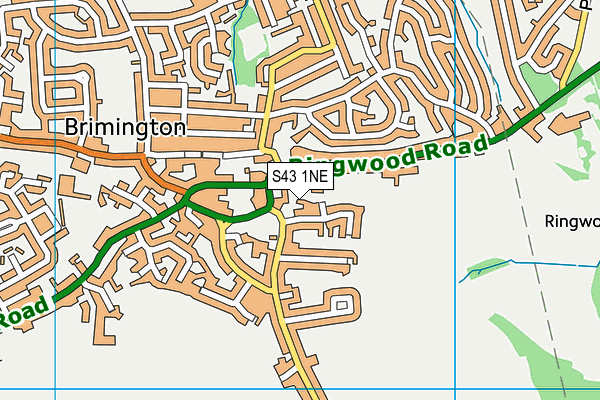 S43 1NE map - OS VectorMap District (Ordnance Survey)