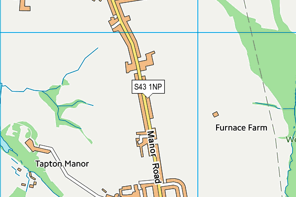 S43 1NP map - OS VectorMap District (Ordnance Survey)